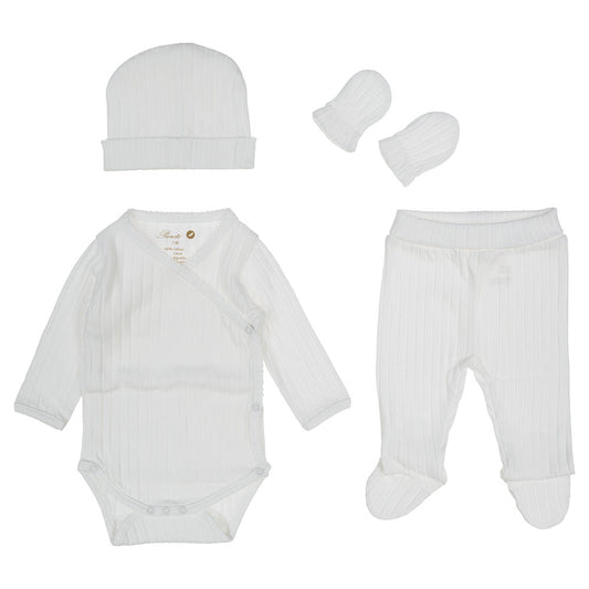 Newborn Set - Ribbed White