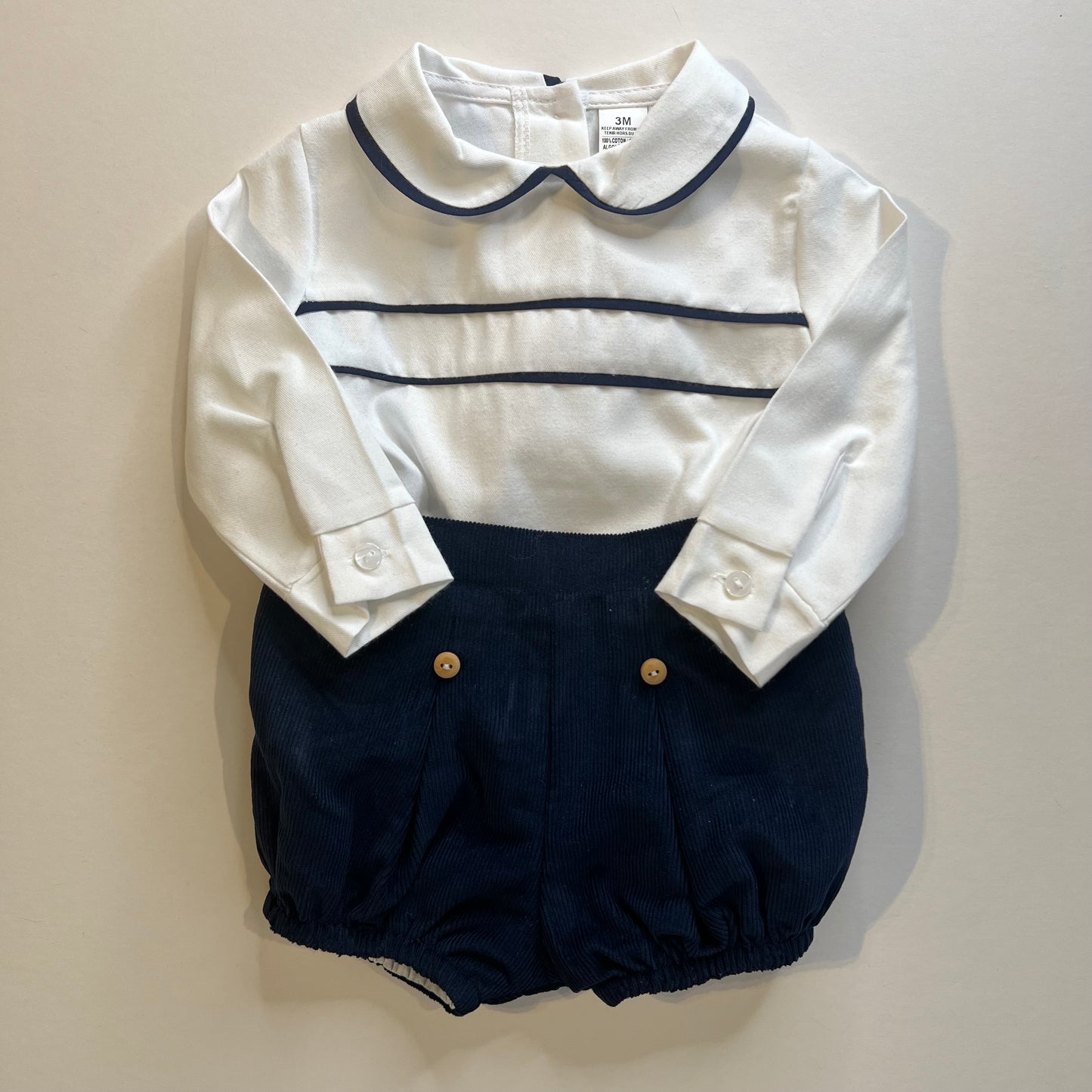 Navy Cord Bloomer Set