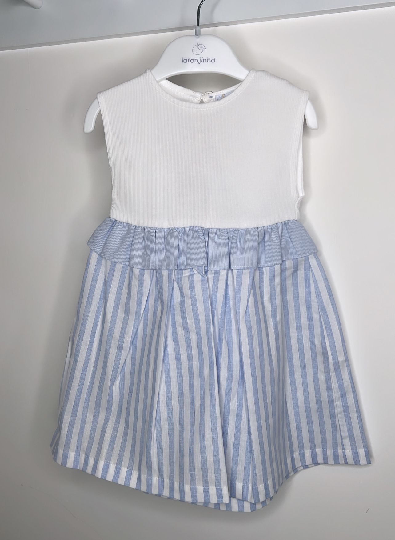 Ruffle Stripe Dress - Blue