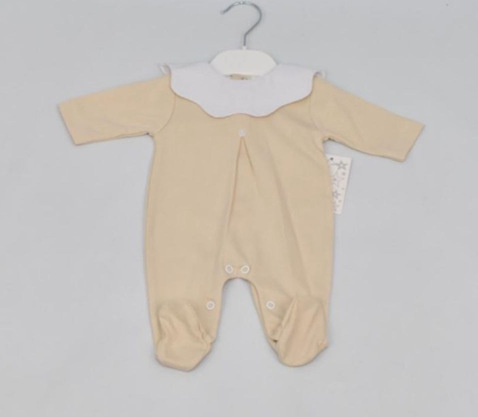 Beige Scallop Babygrow