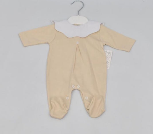 Beige Scallop Babygrow