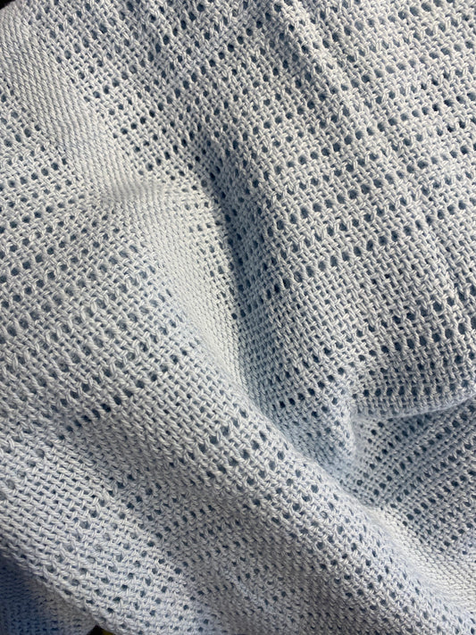 Large Cotton Cellular Blanket - Blue