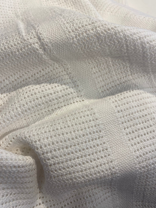 Large Cotton Cellular Blanket - White