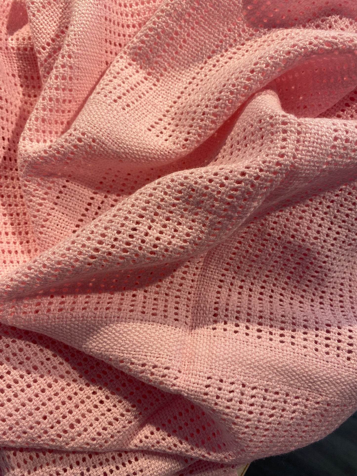 Large Cotton Cellular Blanket - Pink