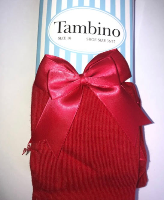 Tambino Bow Tights - Red