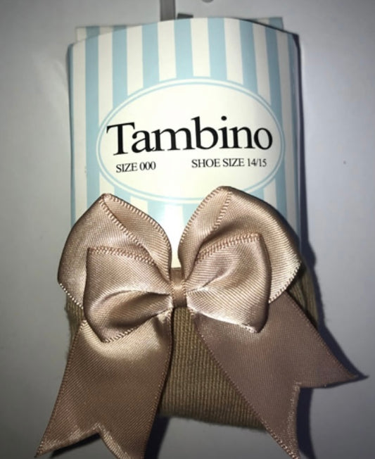 Tambino Bow Tights - Camel