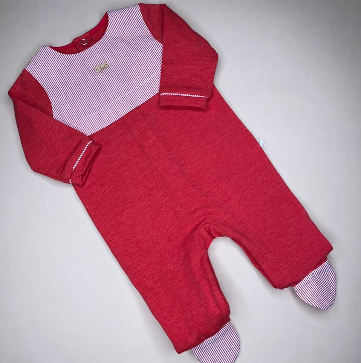 Brushed Cotton Babygrow - Red