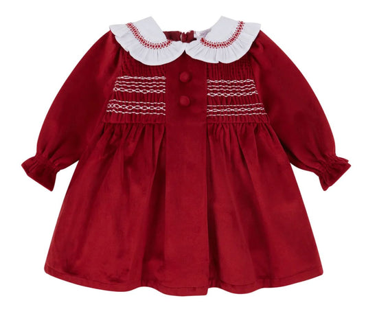 Velvet Bow Dress - Red