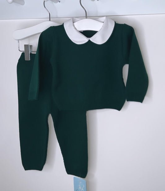 Boys Knitted Tracksuit - Green