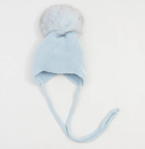 PRE-ORDER Pangasa Fur Hat With Strings Blue