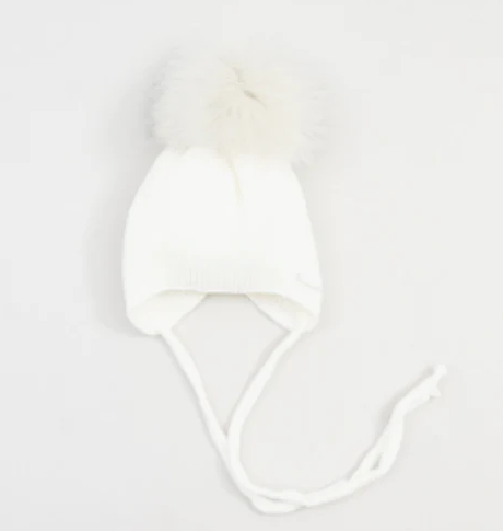 PRE-ORDER Pangasa Fur Hat With Strings White