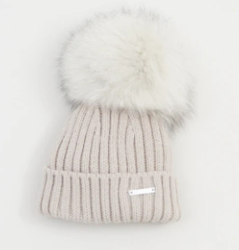 PRE-ORDER Pangasa Fur Ribbed Hat Beige