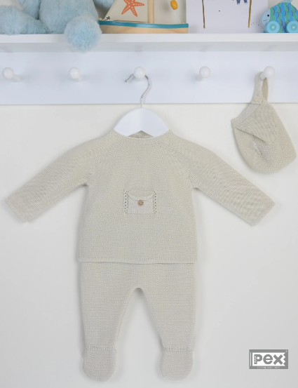 Beige Knitted 3 Piece