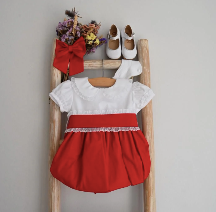 Christmas Red Ruffle Romper