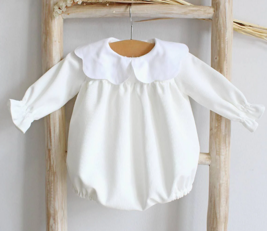 Scallop Romper White