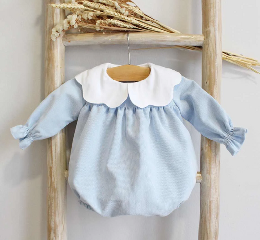 Scallop Romper Blue