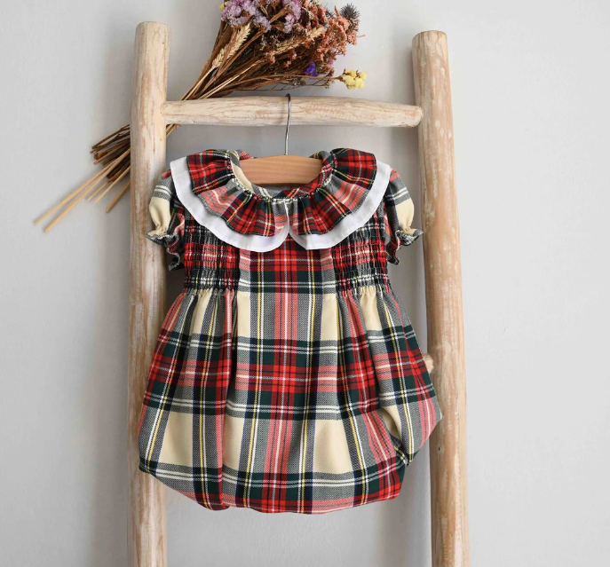 Christmas Tartan Ruffle Romper