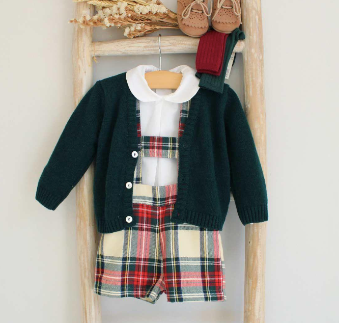 Christmas Tartan H Bar Dungarees