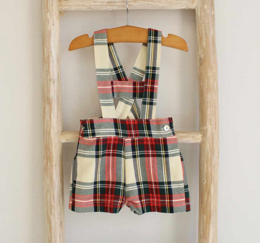 Christmas Tartan H Bar Dungarees