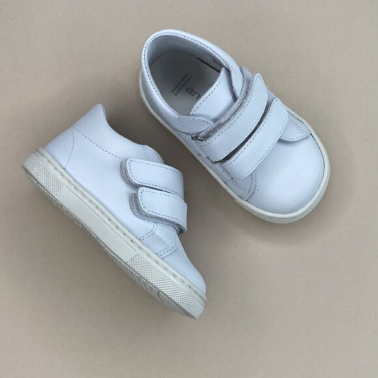 White Leather Velcro Trainer