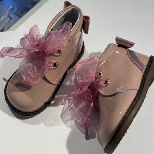 Pink Patent Bow Back Boot