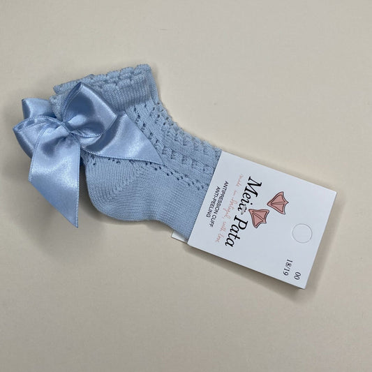 Bow Lace Sock - Blue