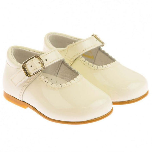Beige Patent Mary Janes